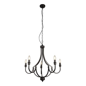 Searchlight - Люстра на ланцюгу LODGE 5xE14/60W/230V чорний