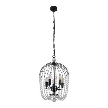 Searchlight - Люстра на ланцюгу SHOWER 5xE14/60W/230V чорний