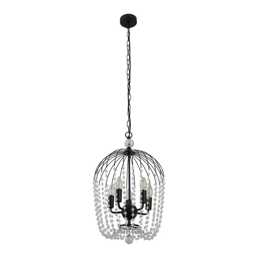Searchlight - Люстра на ланцюгу SHOWER 5xE14/60W/230V чорний