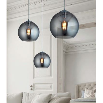 Searchlight - Люстра на тросе BALL 1xE27/60W/230V черная