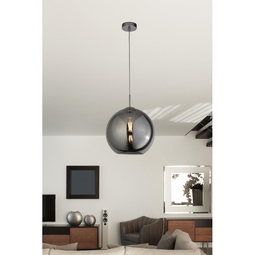Searchlight - Люстра на тросе BALL 1xE27/60W/230V черная