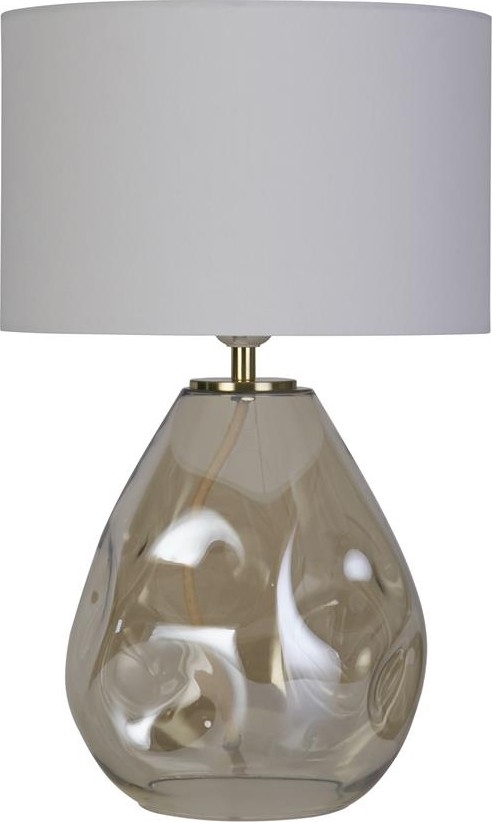 Searchlight - Настільна лампа DEVON 1xE27/60W/230V сіра/димчаста