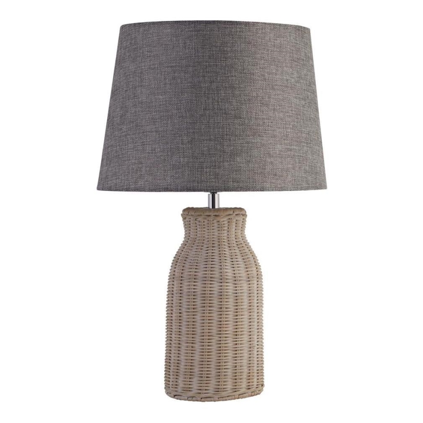 Searchlight - Настільна лампа LIDO 1xE14/7W/230V ротанґ/сірий
