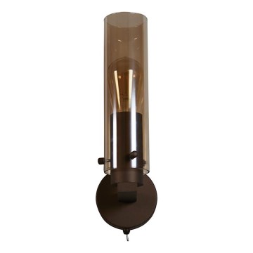 Searchlight - Настінний світильник SWEDEN 1xE27/60W/230V коричневий/димчастий