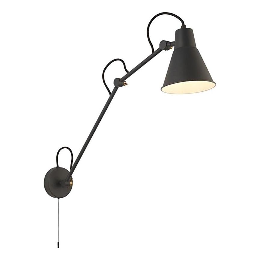 Searchlight - Настінний світильник з регулюванням затемнення SWING ARM 1xE27/20W/230V антрацит