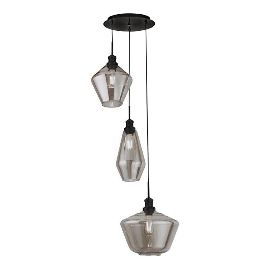 Searchlight - Підвісна люстра MIA 3xE27/60W/230V чорний