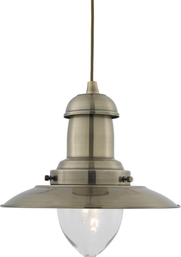 Searchlight - Подвесная люстра на тросе FISHERMAN 1xE27/60W/230V, латунь