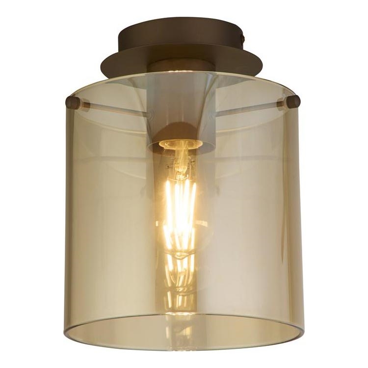 Searchlight - Потолочный светильник SWEDEN 1xE27/60W/230V диаметр 22 см коричневый/дымчатый