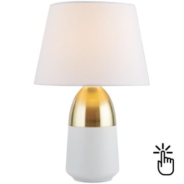Searchlight - Сенсорна настільна лампа з регулюванням яскравості TOUCH 1xE14/40W/230V білий/золотий
