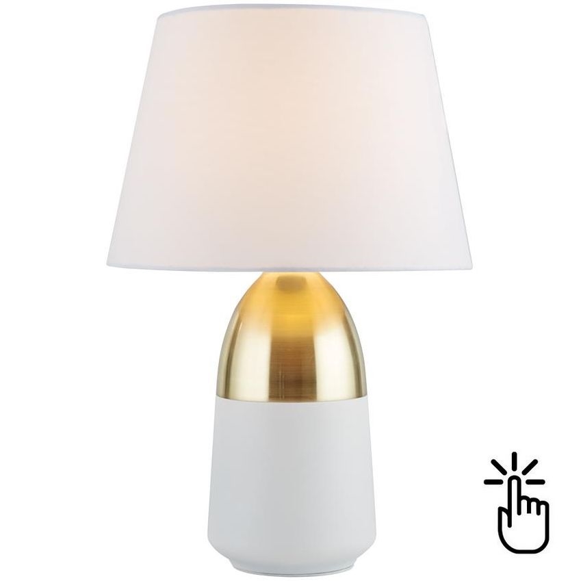 Searchlight - Сенсорна настільна лампа з регулюванням яскравості TOUCH 1xE14/40W/230V білий/золотий