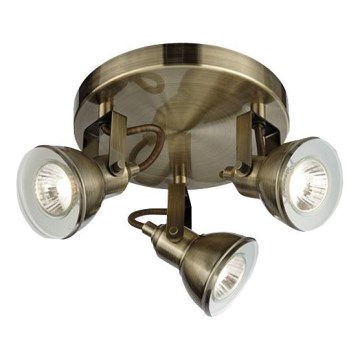 Searchlight - Точечный светильник FOCUS 3xGU10/50W/230V латунь