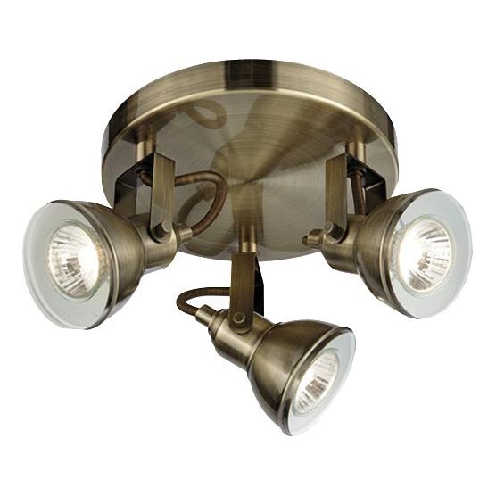 Searchlight - Точковий світильник FOCUS 3xGU10/50W/230V латунь