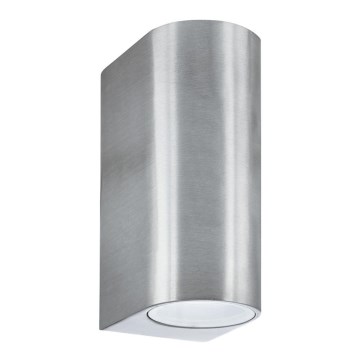 Searchlight - Уличный настенный светильник LEDO 2xGU10/6W/230V IP44 серебряный