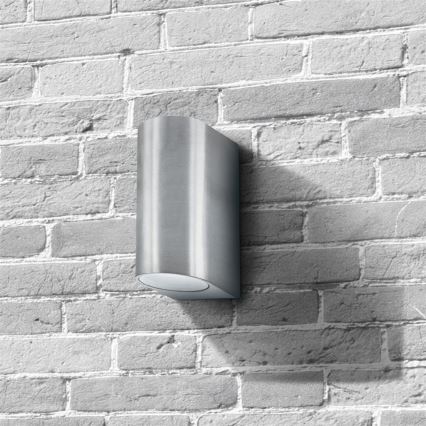 Searchlight - Уличный настенный светильник LEDO 2xGU10/6W/230V IP44 серебряный