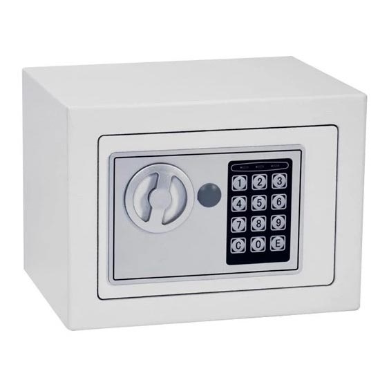 Сейф 4xAA 23x17 см белый/матовый хром