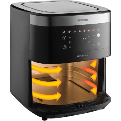 Sencor - Аэрогриль 9 л 1700 Вт/230 В черный/матовый хром