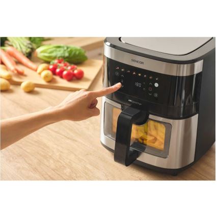 Sencor - Аэрогриль 9 л 1700 Вт/230 В черный/матовый хром