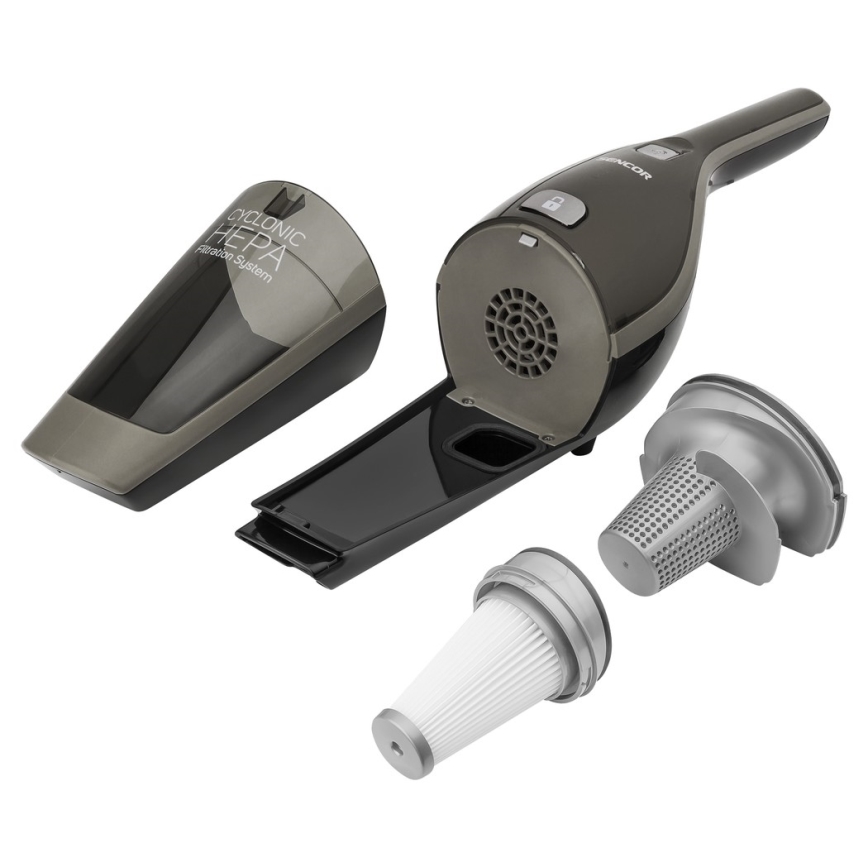 Sencor - Аккумуляторный пылесос с электрической вращающейся щеткой 2в1 110W/21,6V 2000 mAh серый