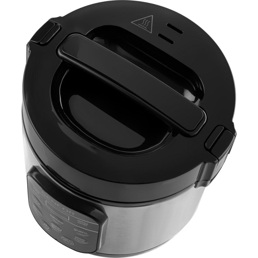 Sencor - Багатофункціональна рисоварка 350 Вт/230 В 0,6 л нержавіюча сталь/чорна