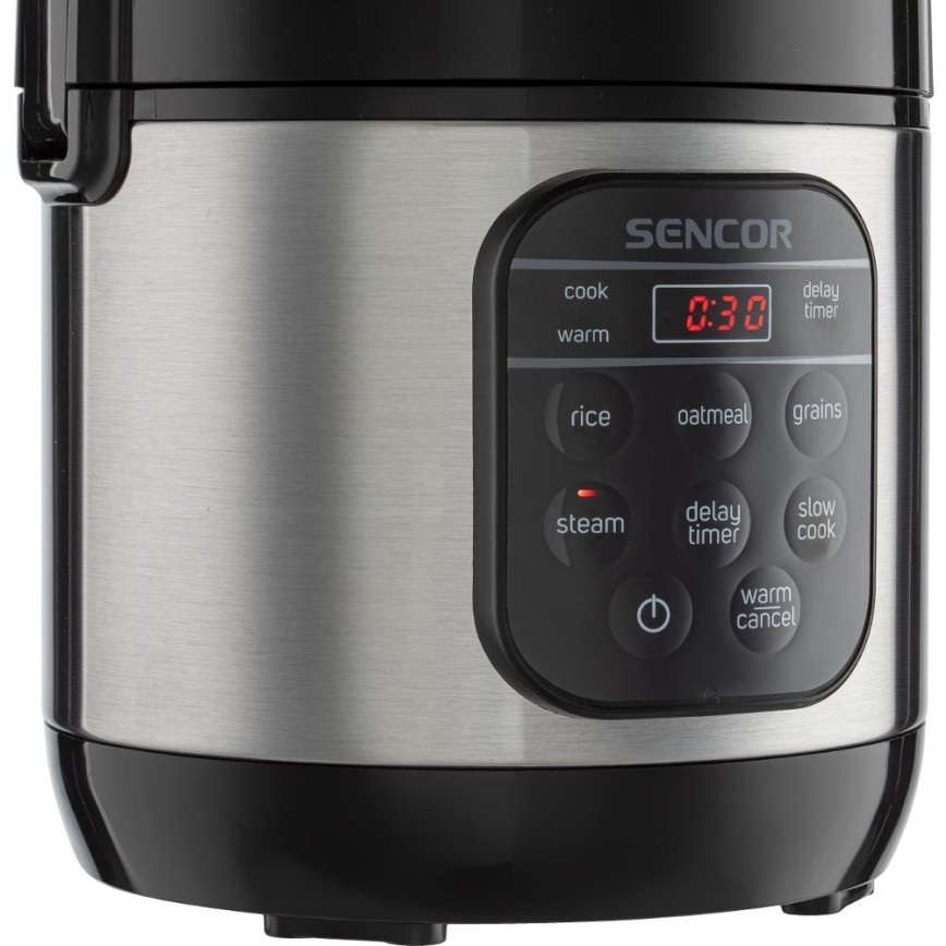Sencor - Багатофункціональна рисоварка 350 Вт/230 В 0,6 л нержавіюча сталь/чорна
