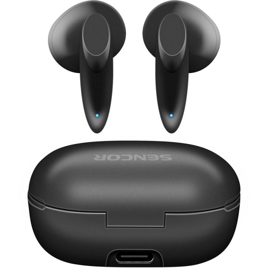 Sencor - Беспроводные наушники 230 мАч + 2x 25 мАч IPX4 черные