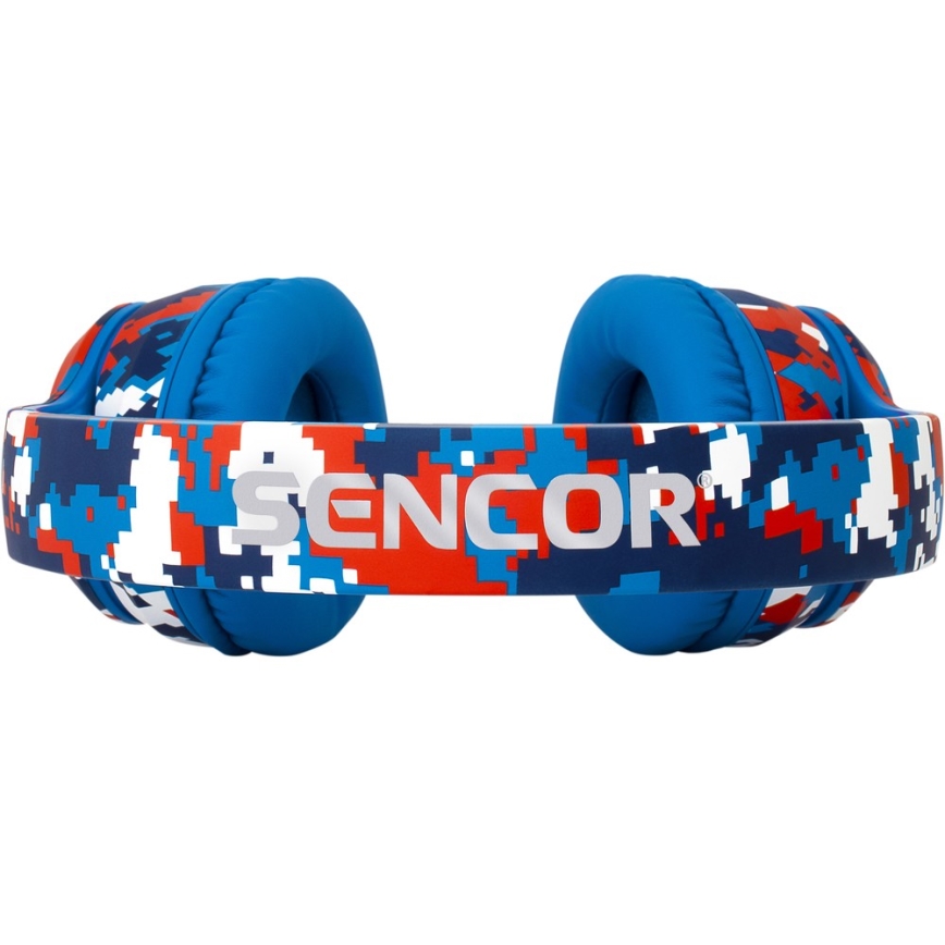 Sencor - Бездротові навушники з мікрофоном 3,7V/400 mAh синій/червоний