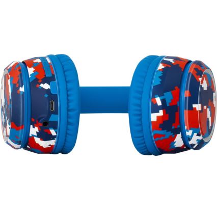 Sencor - Бездротові навушники з мікрофоном 3,7V/400 mAh синій/червоний