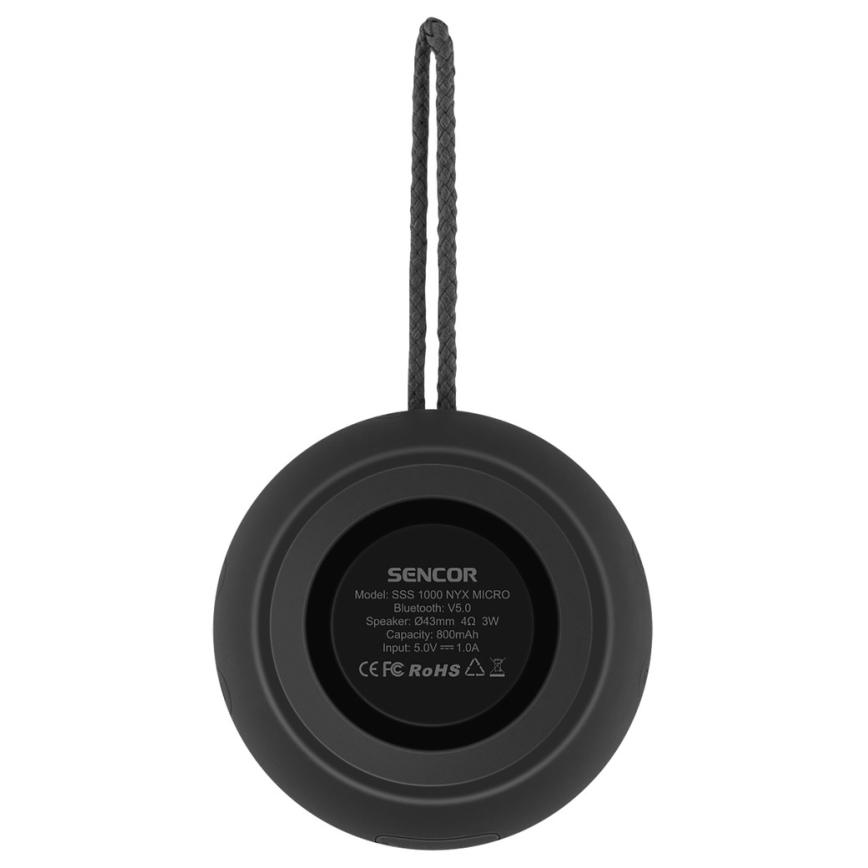 Sencor - Бездротовий динамік 3W 800 mAh IPX4 чорний