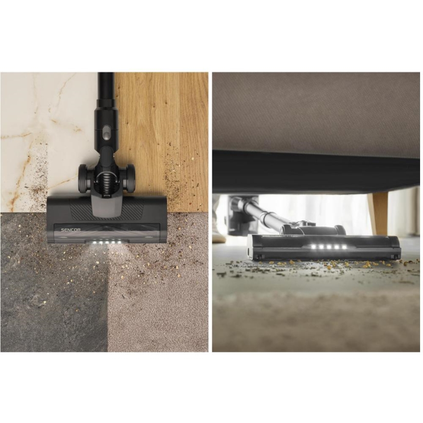 Sencor - Бездротовий вертикальний пилосос 2 в 1 200 Вт/2600 мА·год чорний