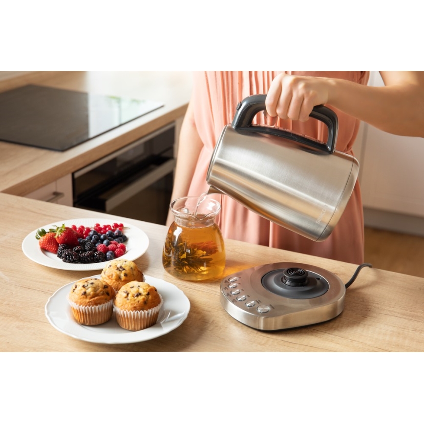 Sencor - Чайник с регулятором температуры 1,7 л. 2200W/230V нержавеющая сталь