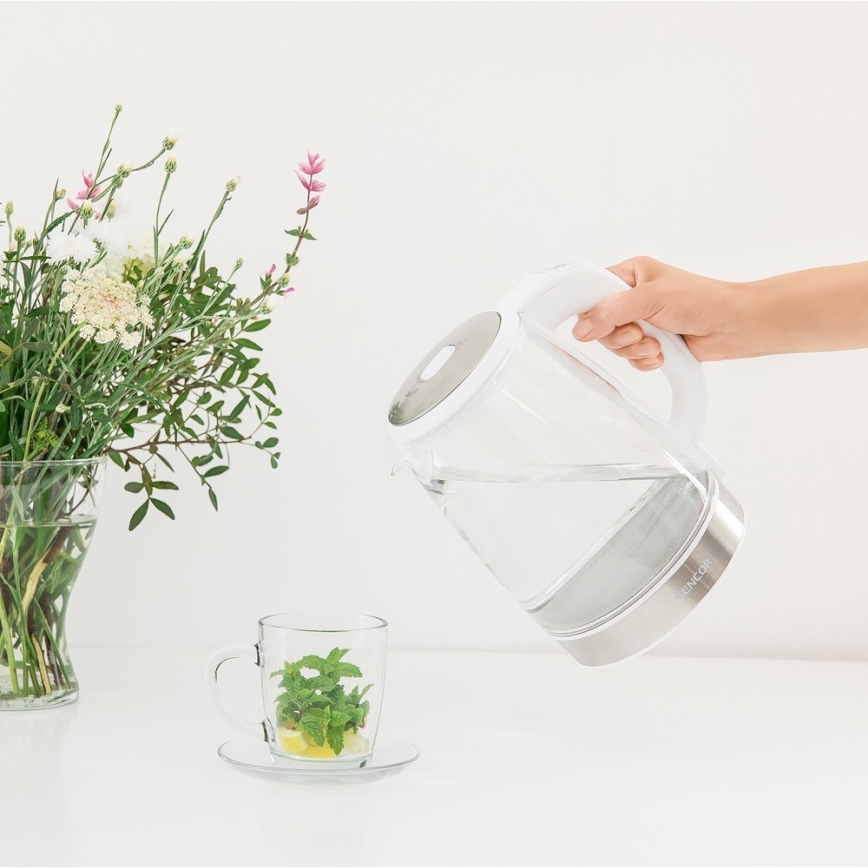 Sencor - Чайник с регулятором температуры 2 л. 2200W/230V белый