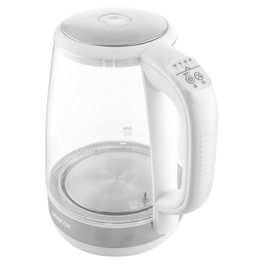 Sencor - Чайник с регулятором температуры 2 л. 2200W/230V белый