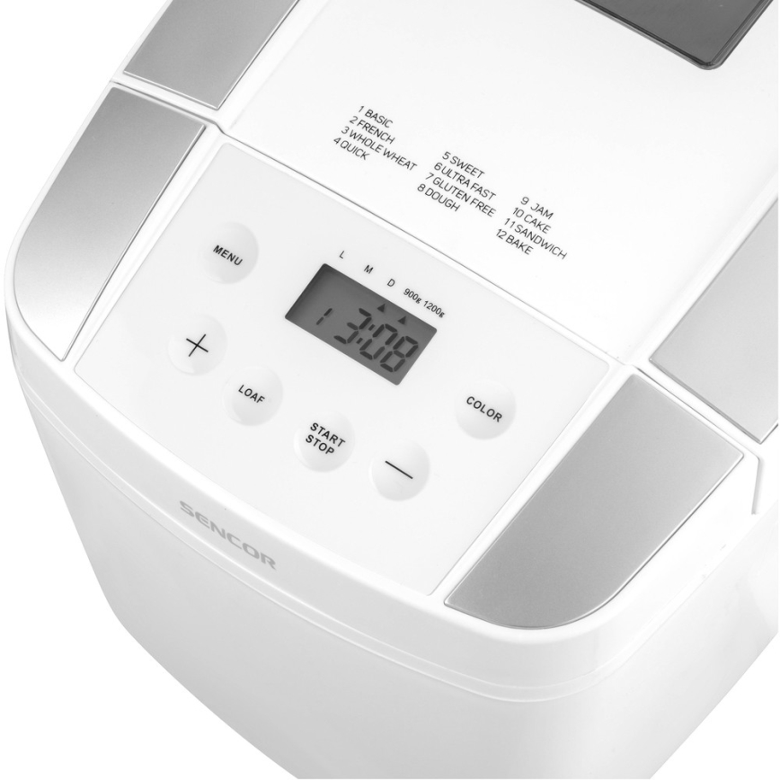 Sencor - Хлебопечка с LCD-дисплеем 800W/230V