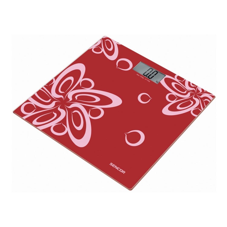 Sencor - Цифрові особисті ваги з РК-дисплеєм 1xCR2032 червоний
