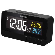 Sencor - Цифровые часы с будильником и термометром 230V/1xCR2032