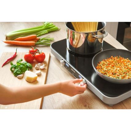 Sencor - Двоконфоркова склокерамічна плита з LCD-дисплеєм 3500 Вт/230 В