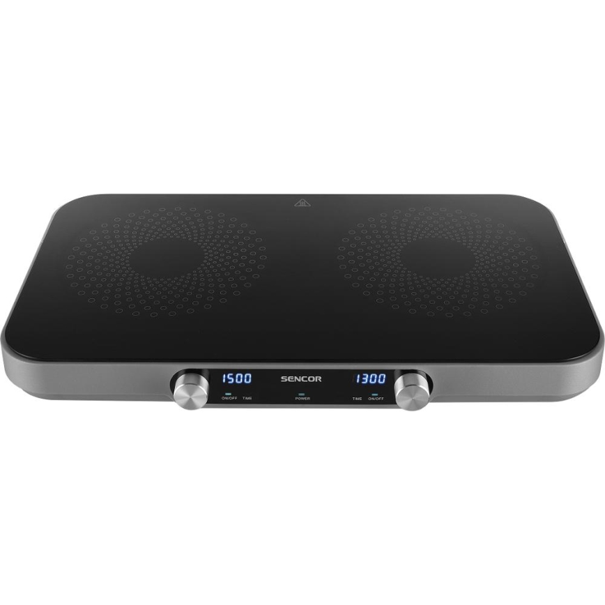 Sencor - Двоконфоркова склокерамічна плита з LCD-дисплеєм 3500 Вт/230 В