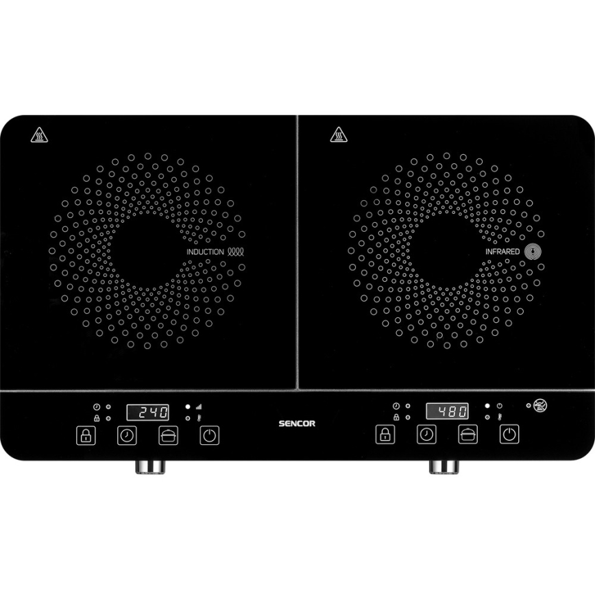 Sencor - Двухзонная индукционная варочная поверхность с LCD-дисплеем 3400W/230V