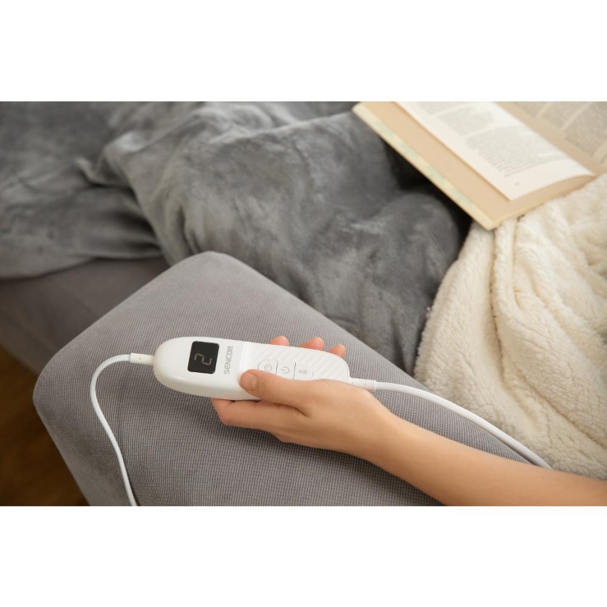 Sencor - Электрическое одеяло с подогревом 160W/230V 180x130 cm серое