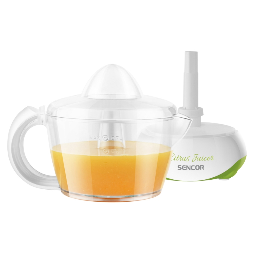 Sencor - Електрична соковижималка для цитрусових 0,7 л 40W/230V білий/зелений