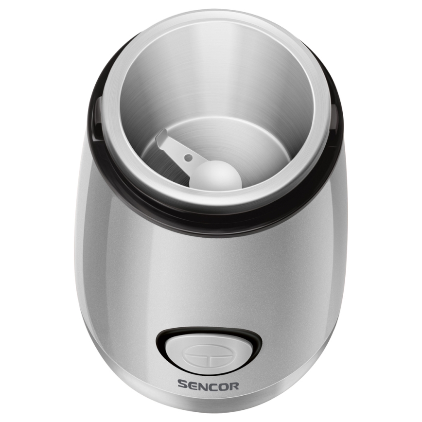 Sencor - Електричний млинок для зернової кави 60 г 150W/230V білий/матовий хром