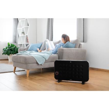 Sencor - Електричний точковий обігрівач/конвектор 750/1250/2000W/230V термостат IP24 чорний