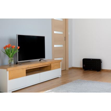 Sencor - Електричний точковий обігрівач/конвектор 750/1250/2000W/230V термостат IP24 чорний