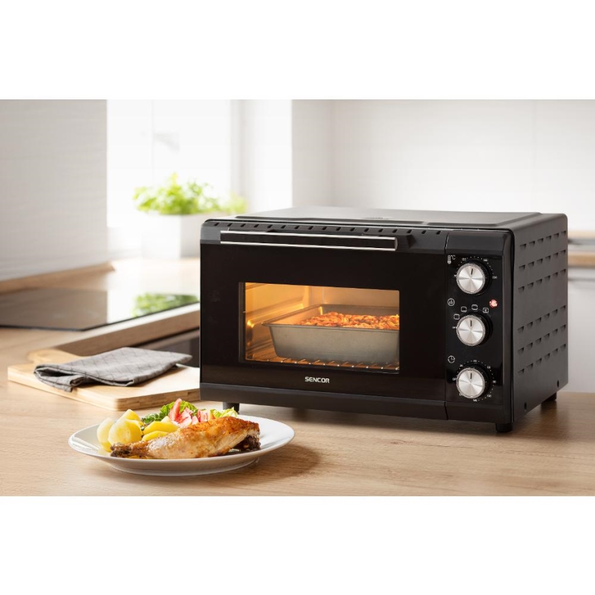 Sencor - Електрична духовка 20 л 1650W/230V чорний