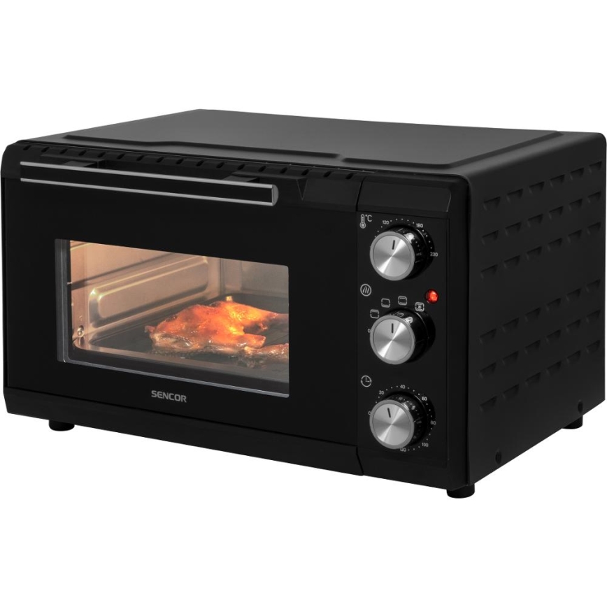 Sencor - Електрична духовка 20 л 1650W/230V чорний