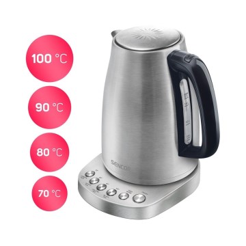 Sencor - Електричний чайник з терморегуляцією 1,7 л 2200W/230V нержавіюча сталь