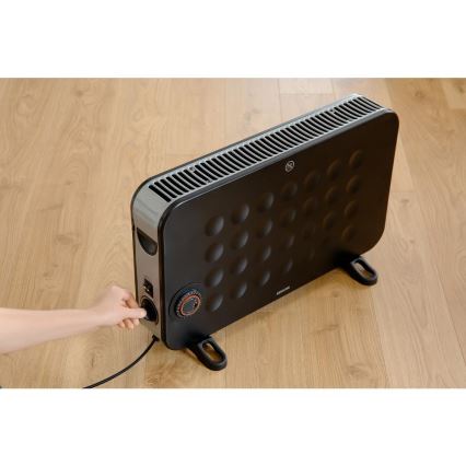 Sencor - Електричний точковий обігрівач/конвектор 750/1250/2000W/230V термостат IP24 чорний