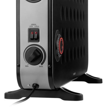 Sencor - Електричний точковий обігрівач/конвектор 750/1250/2000W/230V термостат IP24 чорний