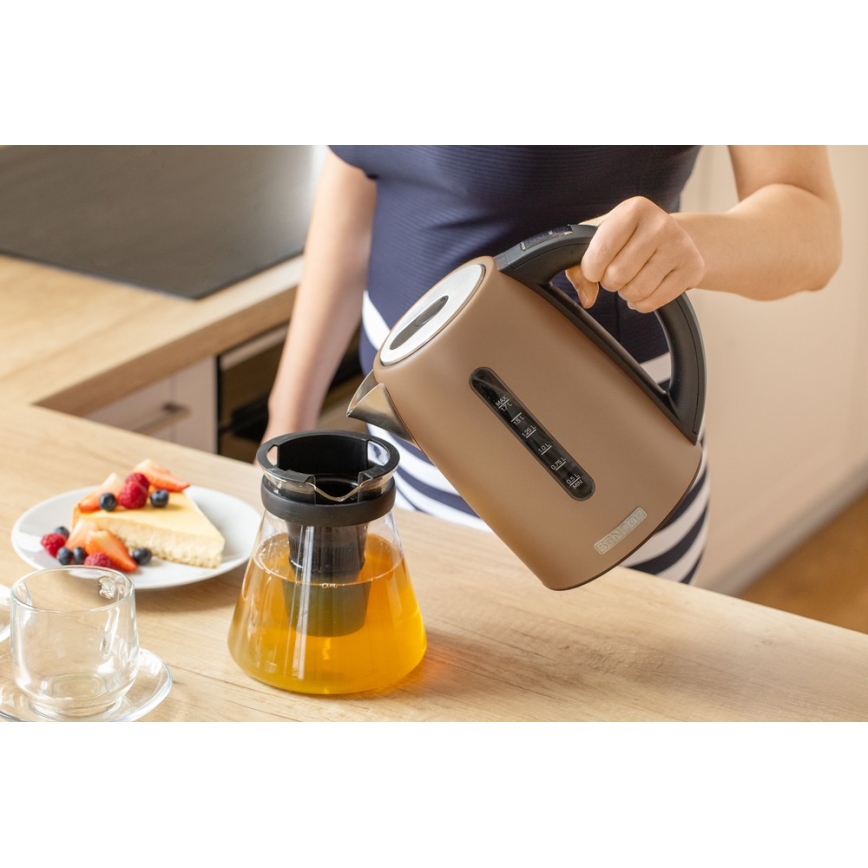 Sencor - Электрочайник с терморегуляцией 1,7 л 2150W/230V коричневый