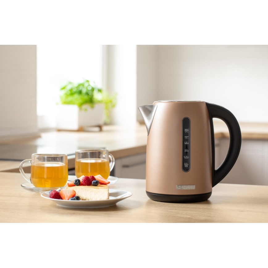 Sencor - Электрочайник с терморегуляцией 1,7 л 2150W/230V коричневый
